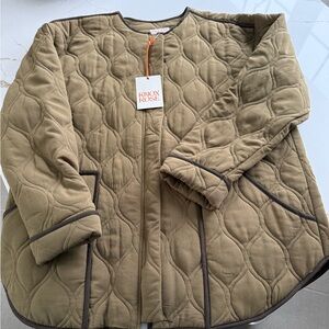 NWT! Size L Knox Rose Women's Olive Quilted Utility Jacket!